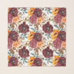 Bourgogne Oranje naoorlogse Waterverf Floral Sjaal<br><div class="desc">Bourgogne Sinaasappel Rustieke herfst Herfst Waterverf Floral Wedding Accessoires Sjaals Wraps beschikt over een botanische waterverf bloemenpatroon in bourgogne en sinaasappel op een witte achtergrond. Perfect voor bruiloften,  bruidsmeisjes,  verjaardagscadeau voor mama,  oma,  vrienden en meer. Ontworpen door ©Evco Studio www.zazzle.com/store/evcostudio</div>