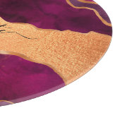 Bourgogne paars goud met marmer roos gouden naam snijplank (Hoek)