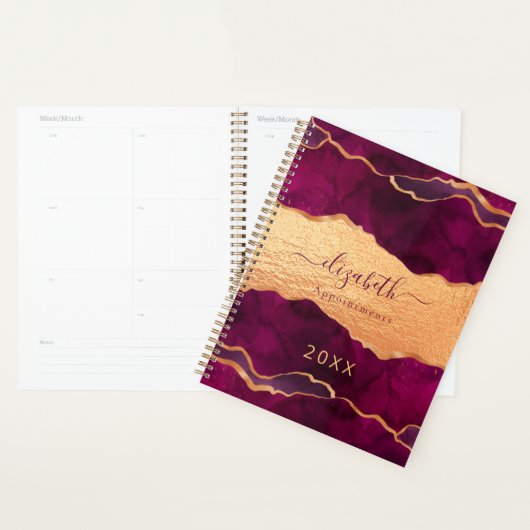 Bourgogne paars goudmakreel 2023 planner (Display)