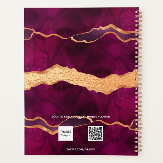 Bourgogne paars goudmakreel 2023 planner (Achterkant)