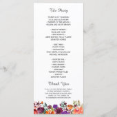 Bourgogne Paars Oranje tuinbouwhuwelijk Programmakaart (Achterkant)