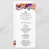 Bourgogne Paars Oranje tuinbouwhuwelijk Programmakaart (Voorkant / Achterkant)