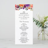 Bourgogne Paars Oranje tuinbouwhuwelijk Programmakaart (Staand voorkant)