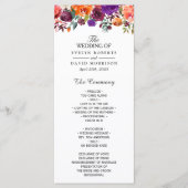 Bourgogne Paars Oranje tuinbouwhuwelijk Programmakaart (Voorkant)