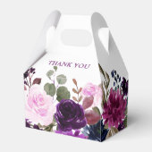 Bourgogne Paarse Bloemen Rustieke Boho Bruiloft Bedankdoosjes (Achterkant)