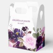 Bourgogne Paarse Bloemen Rustieke Boho Bruiloft Bedankdoosjes (Geopend)