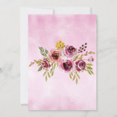 Bourgogne Paarse Bruin Roos Rustieke Bloemen Verja Kaart (Achterkant)