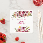 Bourgogne Paarse Bruin Roos Rustieke Bloemen Verja Servet (Insitu)