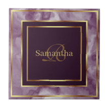 Bourgogne Paarse en gouden geometrisch marmer