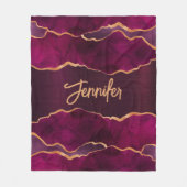 Bourgogne paarse goudmarmer fleece deken (Voorkant)