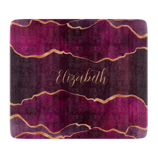 Bourgogne paarse goudmarmer snijplank (Voorkant)