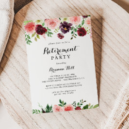 Bourgogne Paarse lente bloemenpensioen feest Kaart