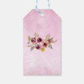 Bourgogne Paarse Roos Bloemen Verjaardag Dank u Cadeaulabel (Achterkant)