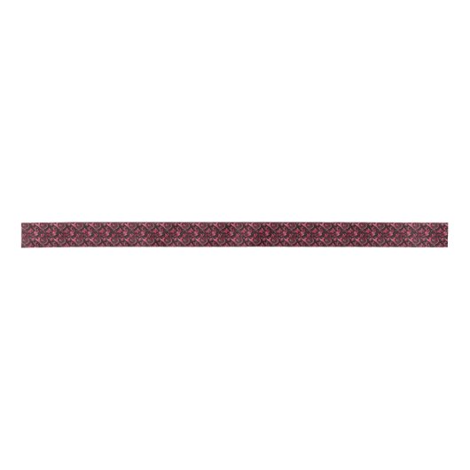 Bourgogne Paisley Ribbon Satijnen Lint (Voorkant)