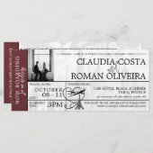 Bourgogne Parijs bruiloft instapkaart uitnodiging (Voorkant / Achterkant)