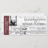 Bourgogne Parijs bruiloft instapkaart uitnodiging (Voorkant)