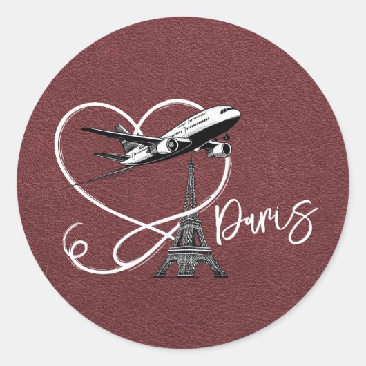 Bourgogne Parijs Paspoort Ronde Sticker (Voorkant)