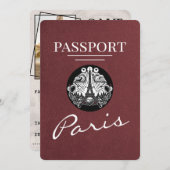 Bourgogne Paris Passport Bewaar de datum Save The Date (Voorkant / Achterkant)