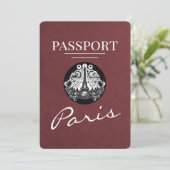 Bourgogne Paris Passport Bewaar de datum Save The Date (Staand voorkant)