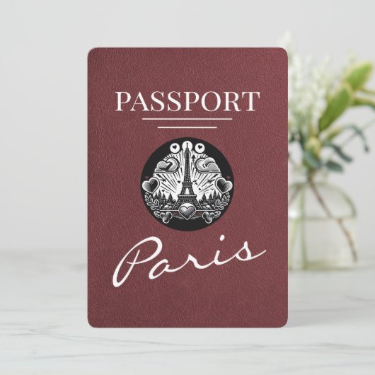 Bourgogne Paris Passport Bewaar de datum Save The Date (Staand voorkant)