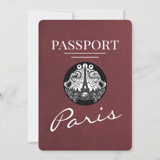 Bourgogne Paris Passport Bewaar de datum Save The Date (Voorkant)