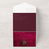 Bourgogne Passie bruiloft All In One Uitnodiging (Buitenkant)