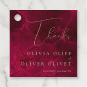 Bourgogne Passie bruiloft Bedankjes Labels (Voorkant)