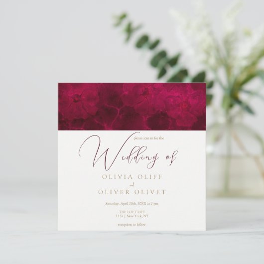 Bourgogne Passie bruiloft Kaart (Staand voorkant)