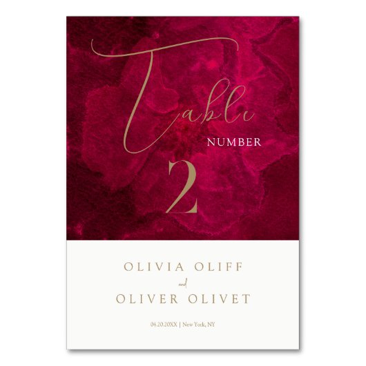 Bourgogne Passie bruiloft Kaart (Voorkant)