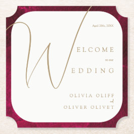 Bourgogne Passie bruiloft Kartonnen Onderzetters