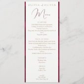 Bourgogne Passie Bruiloft Menu (Voorkant)