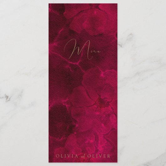 Bourgogne Passie Bruiloft Menu (Achterkant)