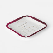 Bourgogne Passie bruiloft Papieren Bordje (Gebogen)