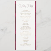 Bourgogne Passie bruiloft Programmakaart (Achterkant)