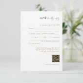 Bourgogne Passie Bruiloft RSVP QR Code Informatiekaartje (Staand voorkant)