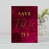 Bourgogne Passie Bruiloft Save The Date Folie Uitnodiging (Staand Voorkant)