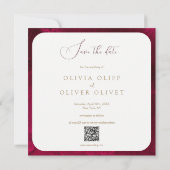 Bourgogne Passie Bruiloft Save The Date Kaart (Achterkant)