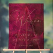 Bourgogne Passie Bruiloft Welkom Acryl Bord (Neutraal)