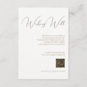 Bourgogne Passie Bruiloft Wishing Well QR Code Informatiekaartje (Voorkant)