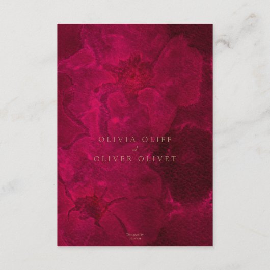 Bourgogne Passie Bruiloft Wishing Well QR Code Informatiekaartje (Achterkant)