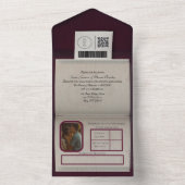 Bourgogne Passport Style All In One Uitnodiging (Binnen)