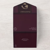 Bourgogne Passport Style All In One Uitnodiging (Buitenkant)