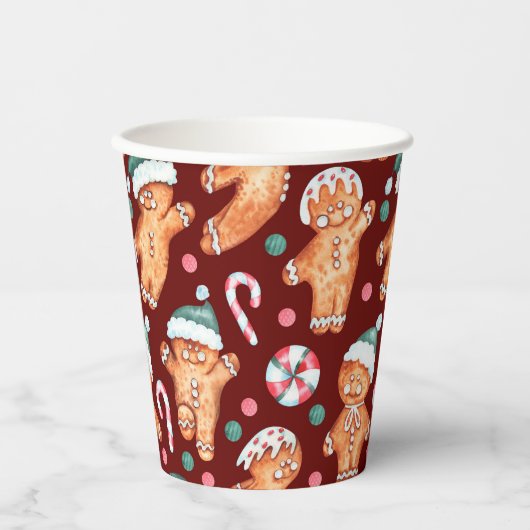 Bourgogne peperkoek man vakantie papier cup set papieren bekers (Voorkant)