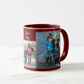 Bourgogne personaliseer 3 FOTO-TEMPLATE Gift Coffe Mok (Voorkant rechts)