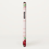 Bourgogne Perzik Bloemblush Strepen Monogram Case-Mate iPhone Case (Achterkant / rechts)