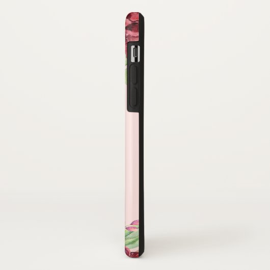 Bourgogne Perzik Blush Bloemen Roos Monogram Case-Mate iPhone Case (Achterkant/links)
