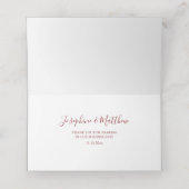 Bourgogne Perzik Roos Foliage Waterverf Bruiloft Plaatskaartje (Binnenkant ongevouwen)