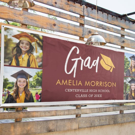 Bourgogne Photo Collage Afstuderen Afstuderen Spandoek