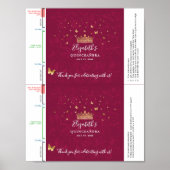 Bourgogne Plum Gold DIY Snoep Bar Wrapper Sjabloon Poster (Voorkant)