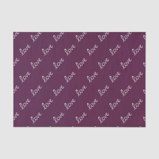 Bourgogne Plum ‘Love’ Tissuepapier (Voorkant)